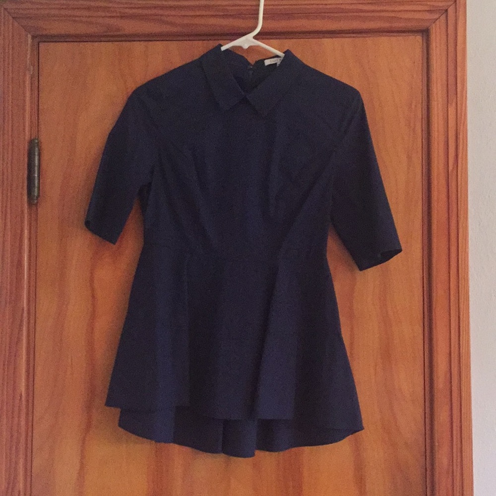 Navy blue peplum top